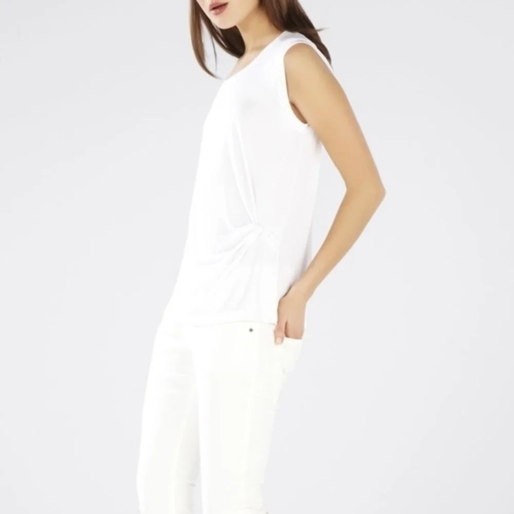 BCBG Gesele Twist-Front Sleeveless White Top - Picture 2 of 7
